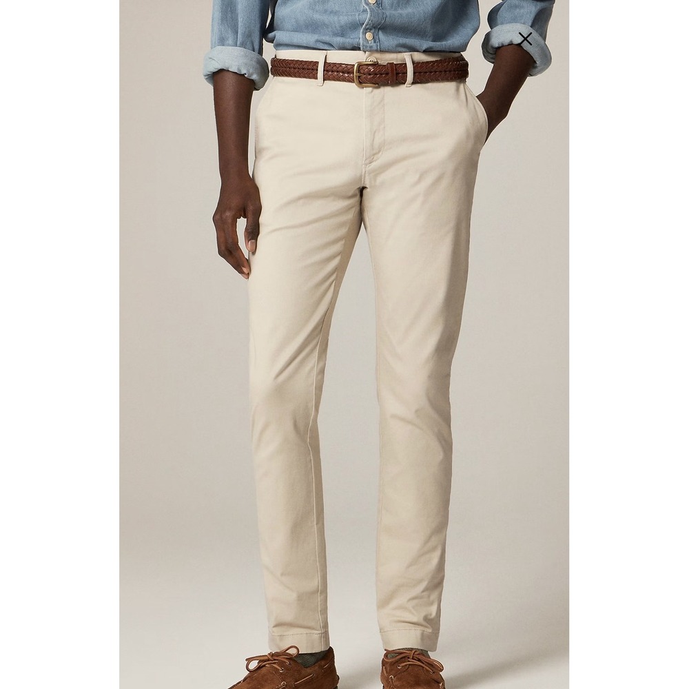 J.Crew 484 Slim Stretch Chino Pants Weathered Chino Khaki Tan Mens 34x34 *READ*